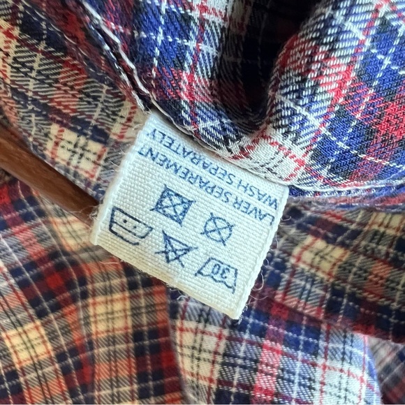 HARTFORD Plaid Cotton Long Sleeve Button Up Blouse Micro Collar Size 2 (US 6) - Picture 5 of 11